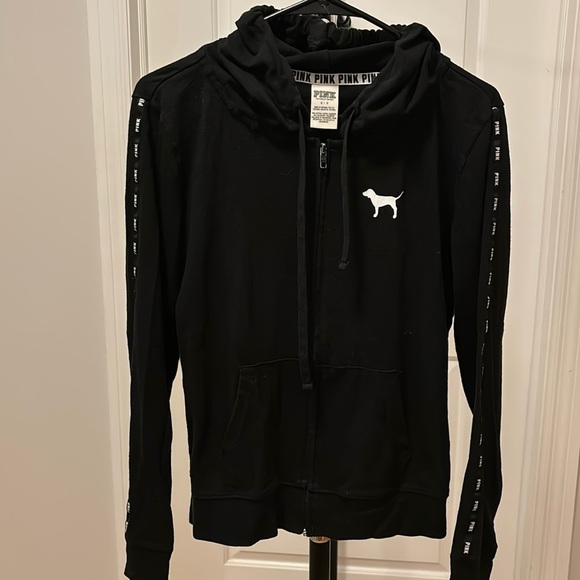 PINK Victoria's Secret Tops - Victoria secrets PINK black zip up